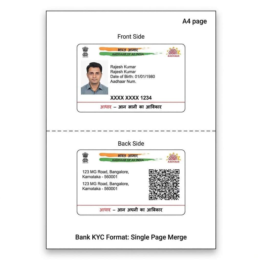 Aadhaar card print layout